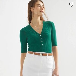 WHBM White House Black Market Cashmere Blend Henley sweater - medium